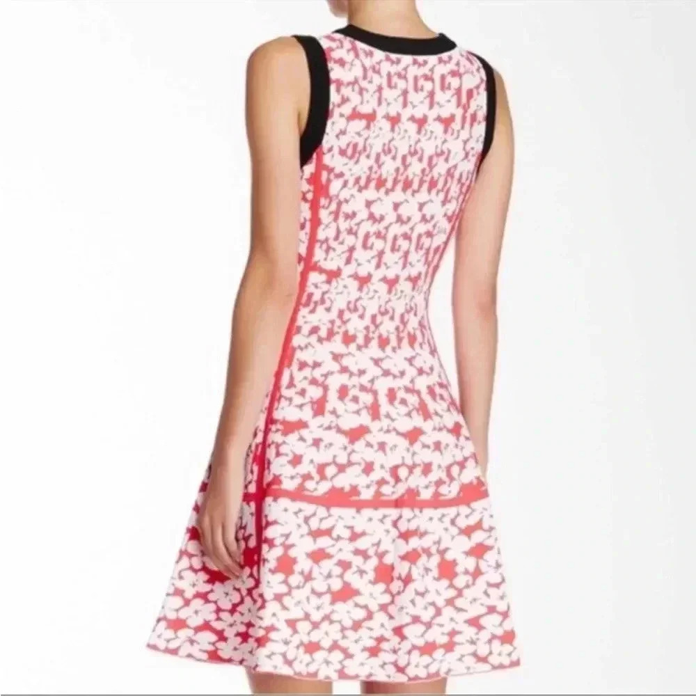 Kate Spade Floral Jacquard Knit Dress in Dive Right In Geranium Womens L - Picture 3 of 13